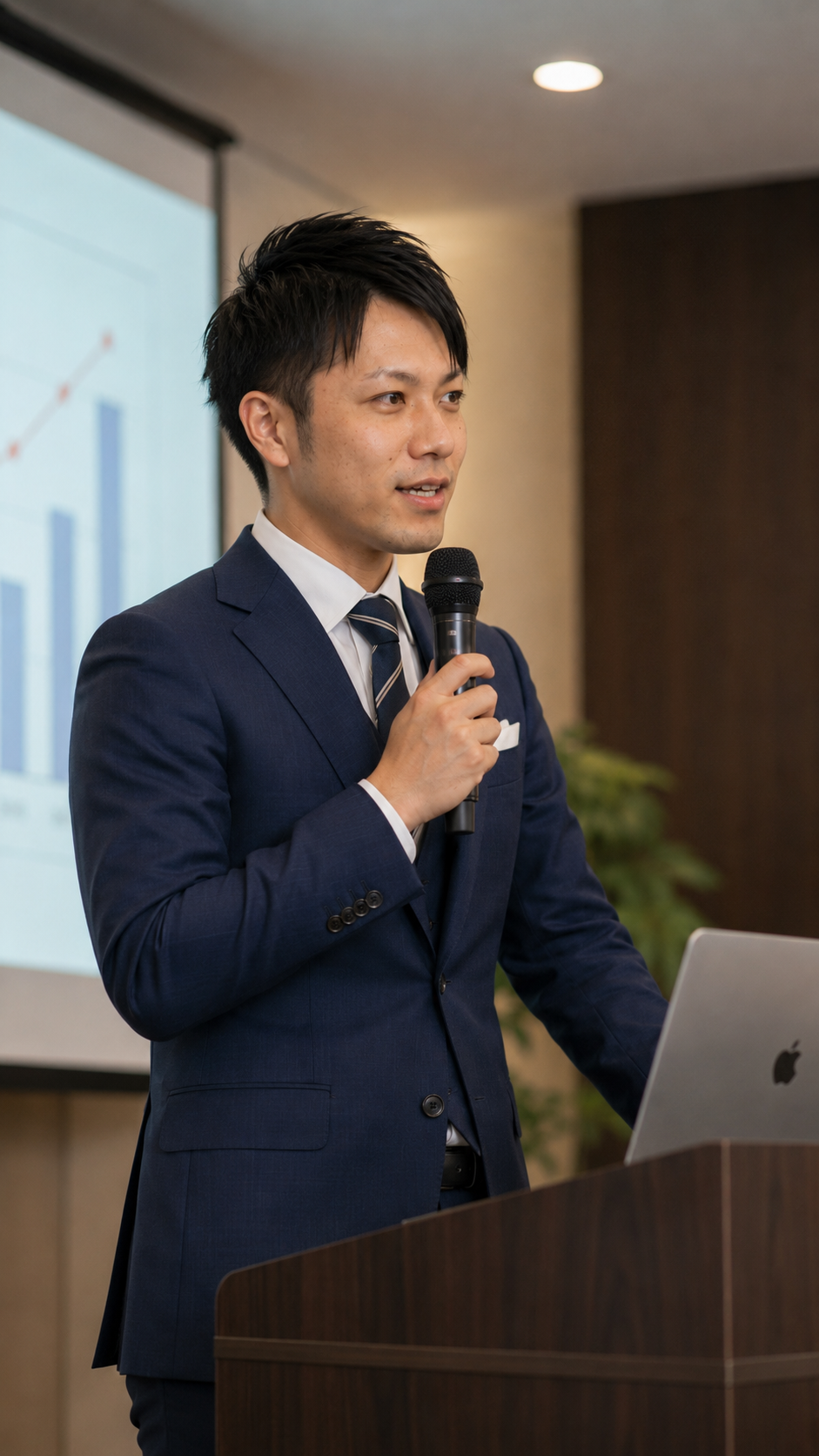 人前で話す平松広大